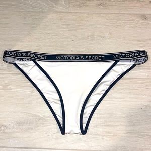 Victoria’s Secret- White Bathing Suit Bottom with black&white logo- Size M- NWOT